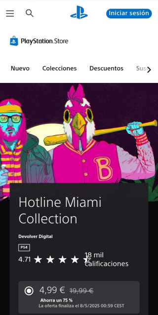 Hotline Miami Collection PlayStation por 4,99€.