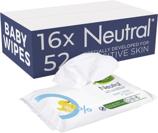 Neutral parfumvrije babydoekjes - 16 x 52 stuks - voordeelverpakking voor €25,25 bij Amazon