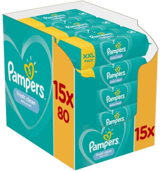 Pampers Fresh Clean Babydoekjes 15 pakken voor €21,99 bij Amazon