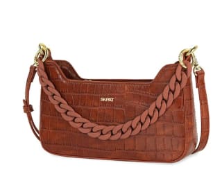 SKPAT Bandolera de mujer Coco con 2 asas intercambiables color marrón o amarillo por 19,99€