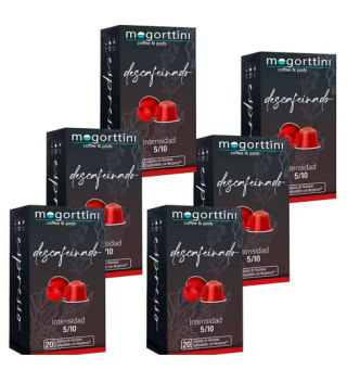 120 cápsulas Descafeinado Mogorttini 6 cajas Compatibles Nespresso por solo 16,36€