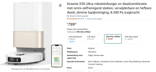 Dreame X30 Ultra robotstofzuiger met schoonmaakstation voor €799 bij Amazon