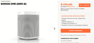 Sonos One (Gen 2) voor €174 bij HiFi Klubben