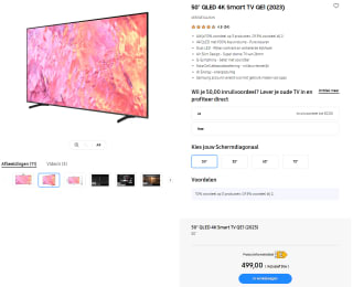 Samsung 50" QLED 4K Smart TV QE1 (2023) voor €499 bij Samsung