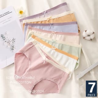 2x7 Pcs/Set,Bragas de algodón puro de cintura baja y sin costuras sólo 13,49€ (4 packs diferentes)