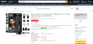 Tondeuse Braun Tout-En-Un Series 7 MGK7460, 12-en-1 à 54,99€