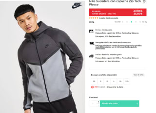 Nike Sudadera con capucha Zip Tech Fleece por 25€