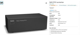 NAD PP 2e Phono Voorversterker - Zwart voor €111,01 bij Bol.com