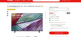 Smart tv marca TV LG 50UR78006LK + regalo de una suscripción gratis a Filmin 1 mes (valorada en 7.99) por 342,9€por 349€ por 349€