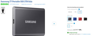 Samsung Portable SSD T7 2TB voor €149 bij Coolblue