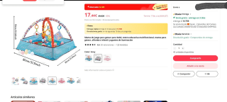 Manta de juego para gatear para bebé, por 17,44€