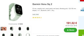 Garmin Venu Sq 2 horloge voor €191,02 bij Proshop