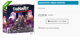 Juego de Mesa Fanhunter Urban Warfare por 21€