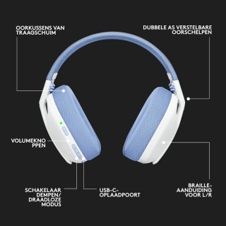 Logitech G435 Lightspeed Wireless Gaming Headset, Wit voor €46,90 bij Amazon