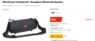 JBL Xtreme 2 Luidspreker, voor draagbaar gebruik, draadloos voor €133 bij Bol.com
