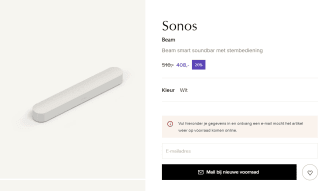 Sonos Beam (Gen 2) Wit voor €408 bij de Bijenkorf