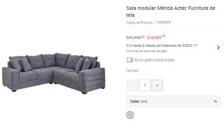 Sala Modular Mérida Aztec Furniture $16,999 | Oferta Liverpool