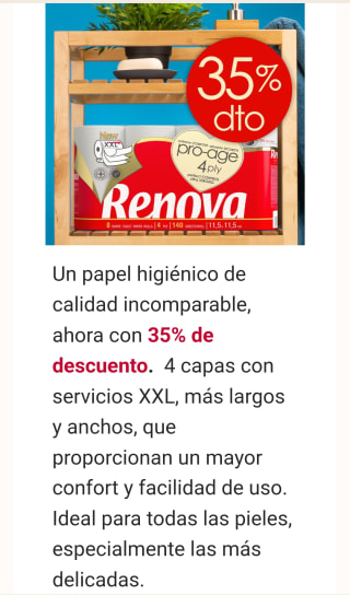 -35% descuento en el nuevo papel wc XXL