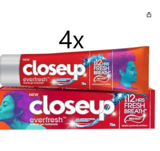 4x CLOSE UP - Close Up - Red Hot 90 gr por 3,23€ (0,81€7ud)