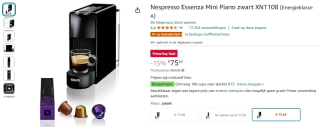 Krups Nespresso Essenza Mini koffiemachine voor €77,64 met Amazon Prime