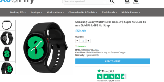 Samsung Galaxy Watch4 40mm for £59.99 at XS Only