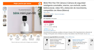 Blink Mini Pan-Tilt Cámara de seguridad inteligente orientable compatible con Alexa por 23,99€