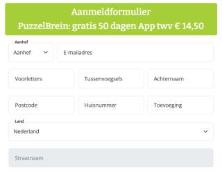Gratis 50 dagen Puzzelbrein app