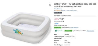 Bestway BW51116 Opblaasbare baby bad voor €10,99 met Amazon prime