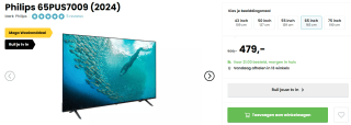 Philips 65PUS7009 (2024) voor €479 bij Hellotv