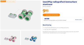 Gear2Play radiografisch bestuurbare stuntracer voor €9,95 bij Action