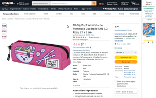 Estuche portatodo Oh My Pop Yaki FAN 2.0 rosa 21x8 cm por 3,99€