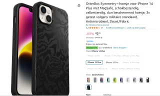 Otterbox - Symmetry Plus hoesje - Geschikt voor de iPhone 14 Plus - Rebel Zwart voor €5 bij Amazon