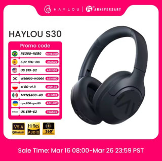 Auriculares HAYLOU S30 Bluetooth 5.4 con Cancelación de Ruido y 80H de Autonomía por 26,31€