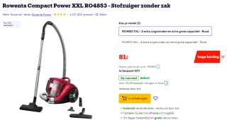Rowenta Compact Power XXL RO4853 stofzuiger voor €59 bij Bol.com na cashback