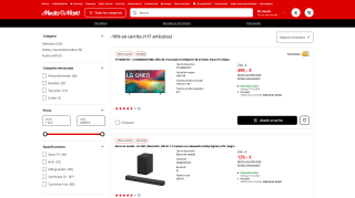 Televisores LG y más Mediamarkt descuento 10% en carrito