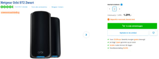 NETGEAR Orbi 970 Series Quad-Band Wi-Fi 7 2-Pack router voor €1.299 bij Coolblue