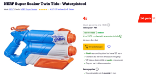 NERF Super Soaker Twin Tide - Waterpistool voor €4 bij Bol