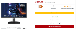 MSI G272QPF (170Hz, 1440p) monitor voor €239 bij Alternate