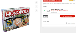 Jeu Monopoly faux billets à 19,99€
