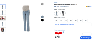 Esmara zwangerschapsjeans voor €4,99 bij Lidl