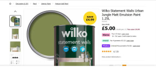 Wilko Urban Jungle Matt Paint 1.25L: £5