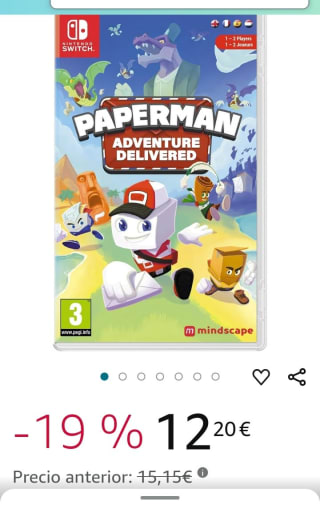 Paperman: Adventure Delivered Nintendo Switch por 12,20€.