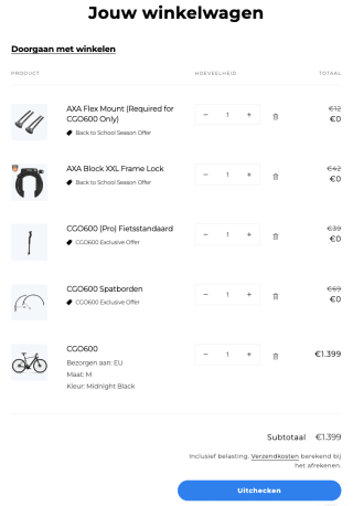 TENWAYS Summersale + gratis AXA slot + Spatbord + Standaard (tot €345 EXTRA korting)