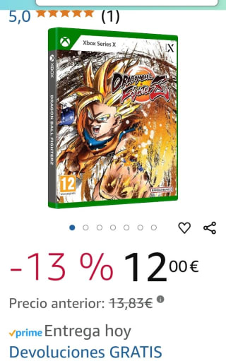 Dragon Ball Fighter Z Xbox por 11,89€.