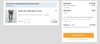 G-STAR Skinny Jeans 'Kafey' in Blauw Denim voor €31,93 dmv code bij G-STAR
