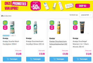 1+1 op veel Kneipp producten bij Medi-Market