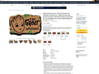 Felpudo Marvel Fans Groot de Fibra de Coco Antideslizante e Impermeable (40x60cm) por solo 15,59€