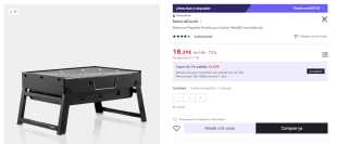 Barbacoa Plegable Portátil para Carbón BearBQ InnovaGoods (Cuenta Nueva 11.05€)