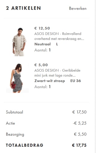 30% extra korting op de sale tot 60% bij Asos