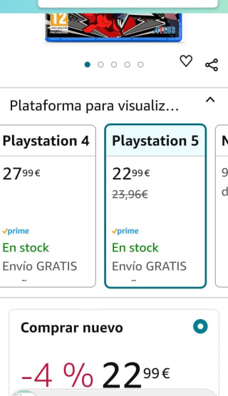 Atlus persona 5 Tactica PS5 por 22,99€.
